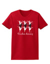 Nine Ladies Dancing Text Womens Dark T-Shirt-TooLoud-Red-X-Small-Davson Sales