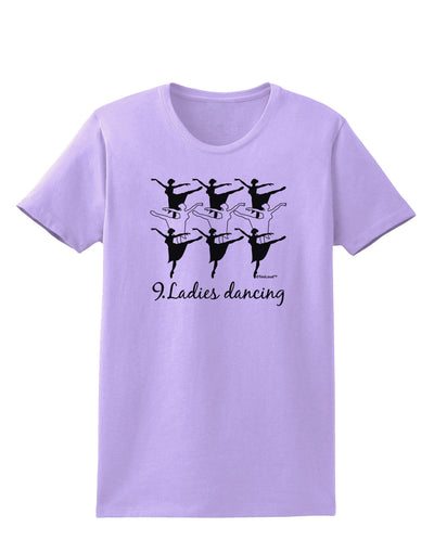 Nine Ladies Dancing Text Womens T-Shirt-Womens T-Shirt-TooLoud-Lavender-X-Small-Davson Sales