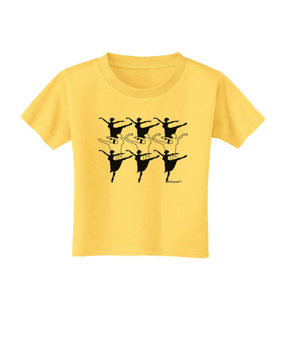 Nine Ladies Dancing Toddler T-Shirt-Toddler T-Shirt-TooLoud-Yellow-2T-Davson Sales