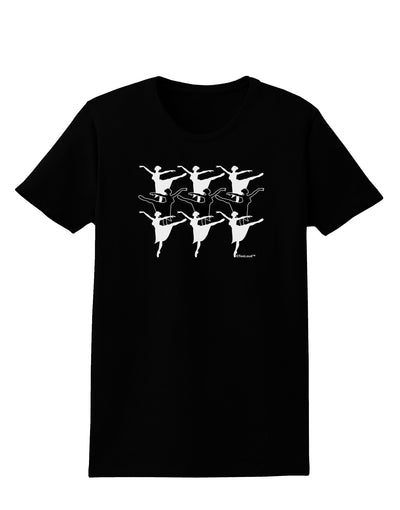 Nine Ladies Dancing Womens Dark T-Shirt-TooLoud-Black-X-Small-Davson Sales