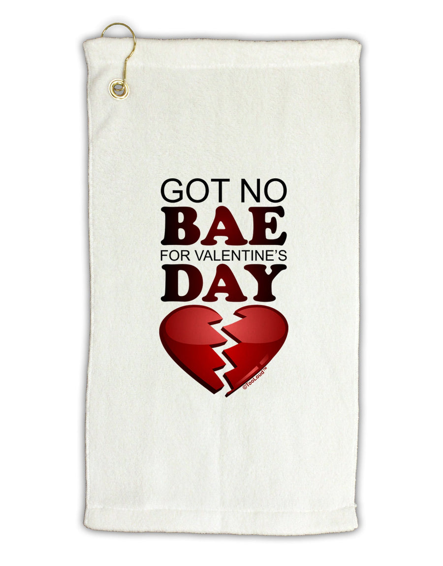 No Bae For Valentine's Day Micro Terry Gromet Golf Towel 16 x 25 inch-Golf Towel-TooLoud-White-Davson Sales