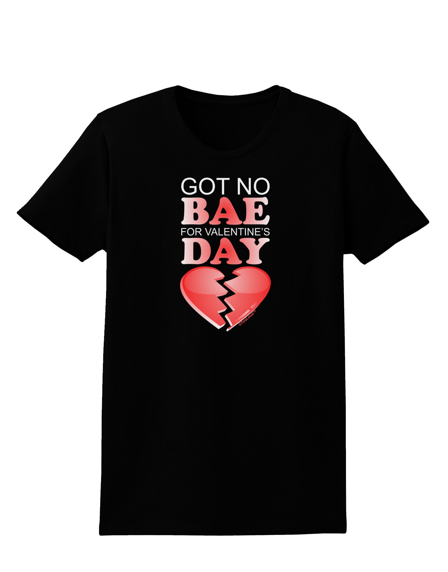 No Bae For Valentine's Day Womens Dark T-Shirt-Womens T-Shirt-TooLoud-Black-X-Small-Davson Sales