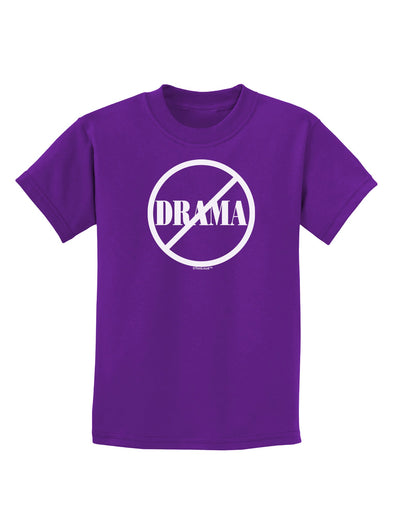 No Drama Allowed Childrens Dark T-Shirt-Childrens T-Shirt-TooLoud-Purple-X-Small-Davson Sales