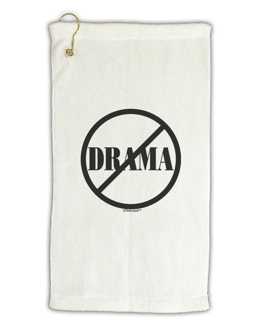 No Drama Allowed Micro Terry Gromet Golf Towel 16 x 25 inch-Golf Towel-TooLoud-White-Davson Sales