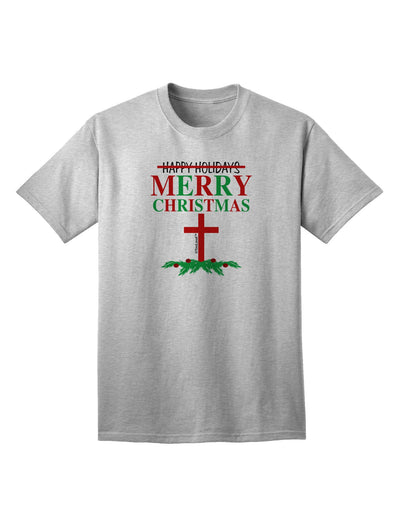 No Happy Holidays&#44; Merry Christmas Adult T-Shirt-Mens T-Shirt-TooLoud-AshGray-Small-Davson Sales
