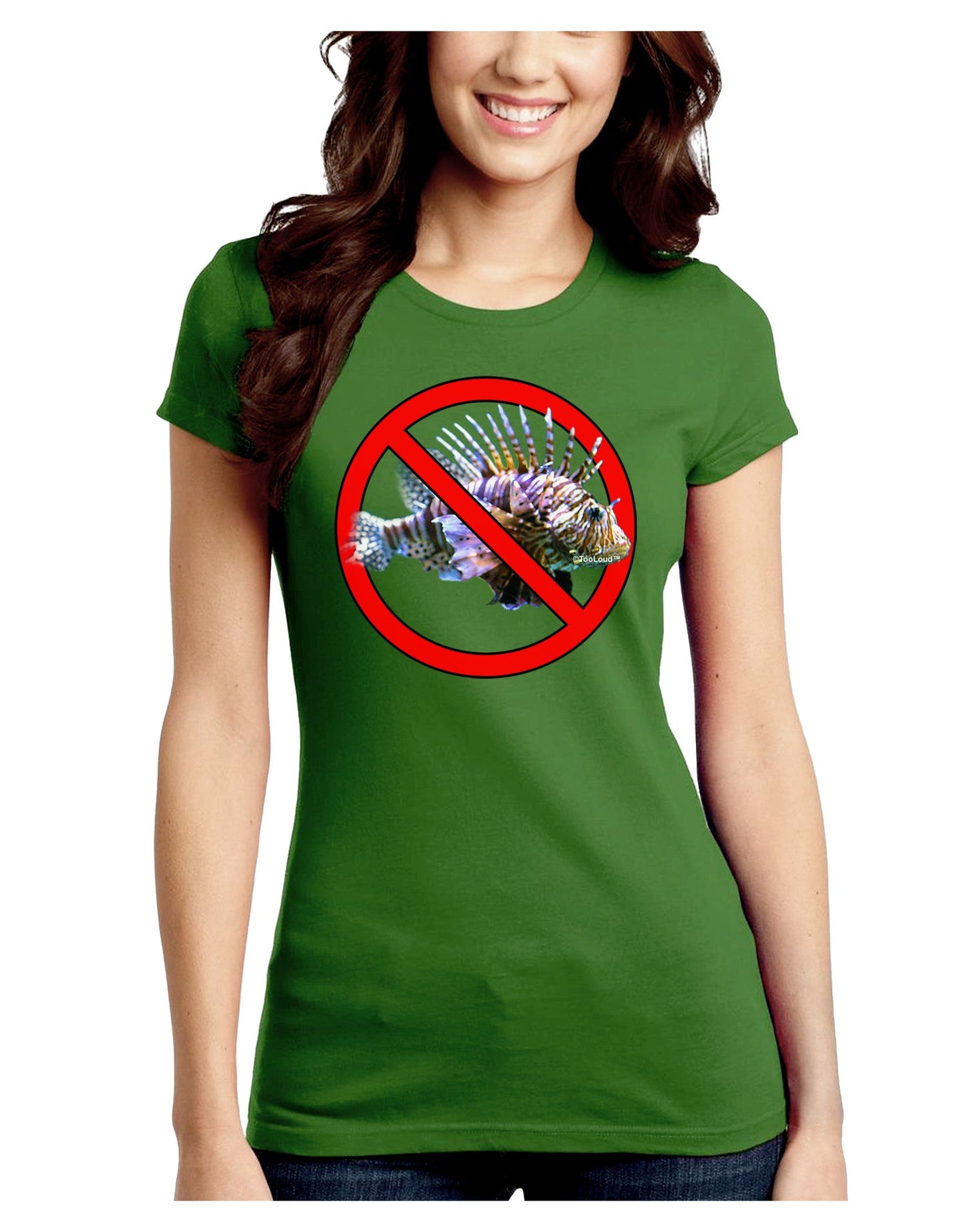 No Lionfish Juniors Crew Dark T-Shirt-T-Shirts Juniors Tops-TooLoud-Kiwi-Green-Juniors Fitted Small-Davson Sales