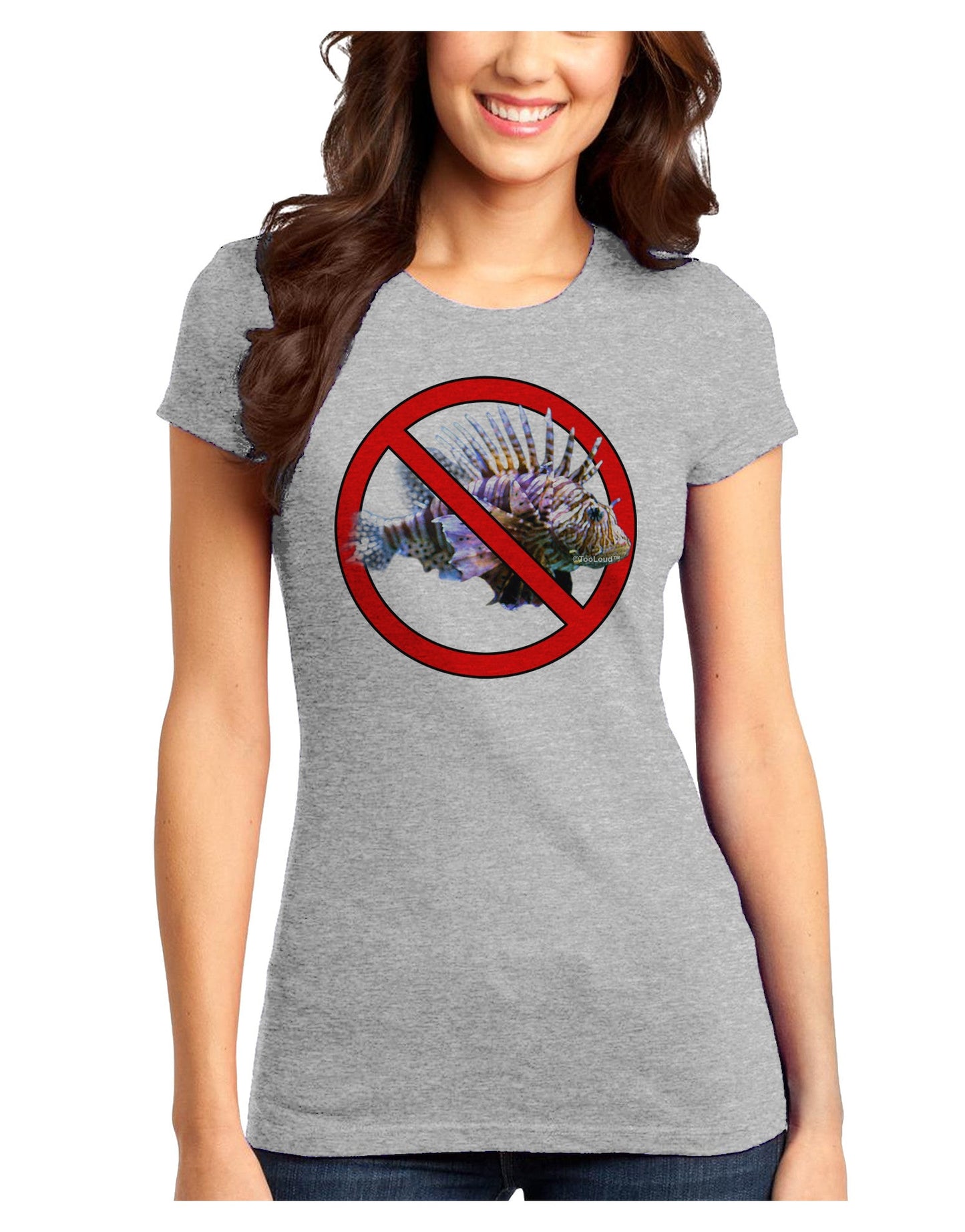No Lionfish Juniors T-Shirt-Womens Juniors T-Shirt-TooLoud-Ash-Gray-Juniors Fitted X-Small-Davson Sales