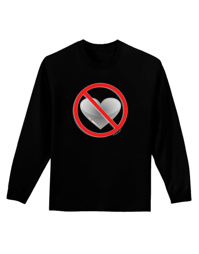 No Love Symbol Adult Long Sleeve Dark T-Shirt-TooLoud-Black-Small-Davson Sales