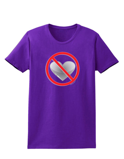 No Love Symbol Womens Dark T-Shirt-Womens T-Shirt-TooLoud-Purple-X-Small-Davson Sales