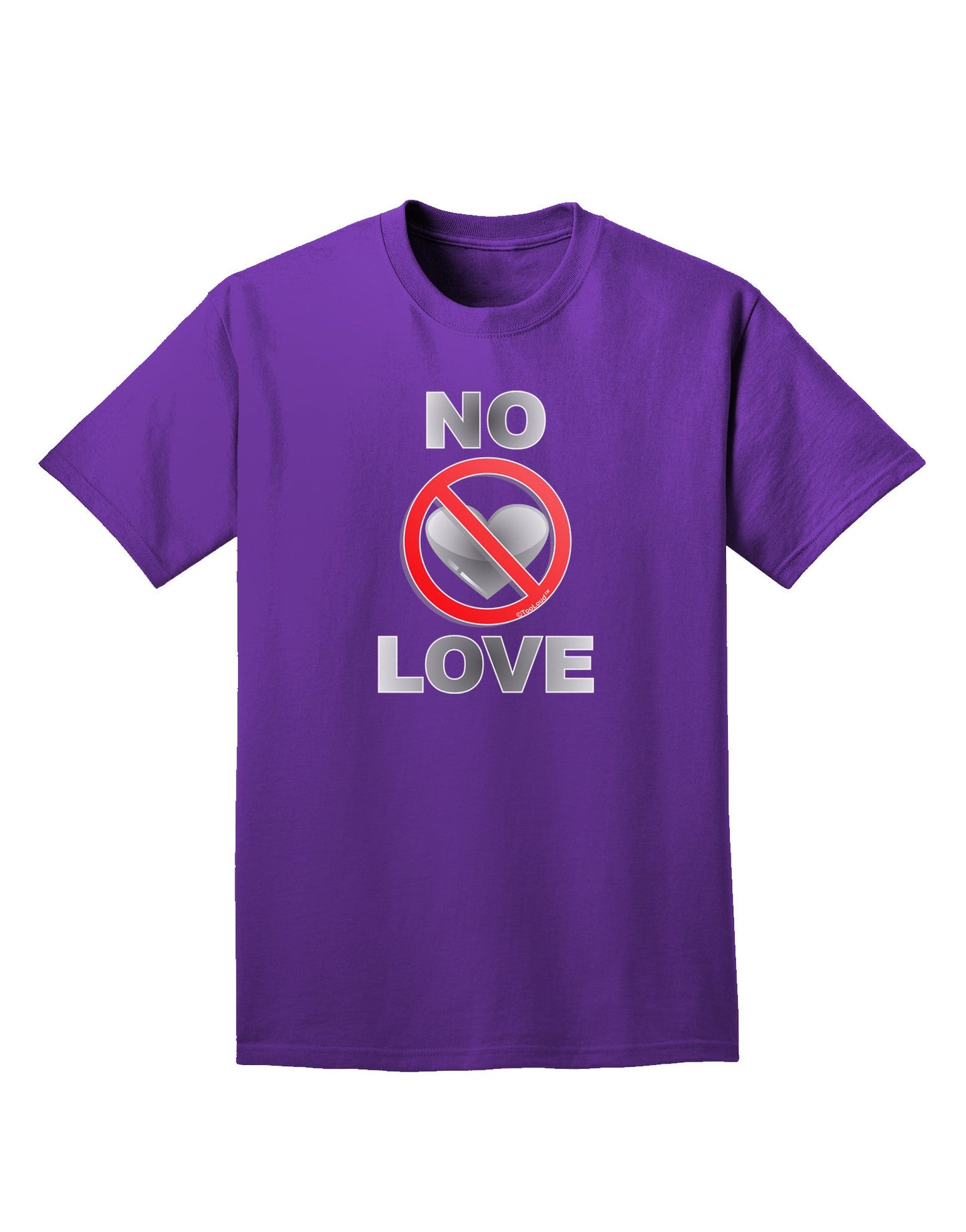 No Love Symbol with Text Adult Dark T-Shirt-Mens T-Shirt-TooLoud-Purple-Small-Davson Sales