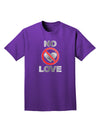 No Love Symbol with Text Adult Dark T-Shirt-Mens T-Shirt-TooLoud-Purple-Small-Davson Sales