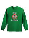 No Love Symbol with Text Adult Long Sleeve Dark T-Shirt-TooLoud-Kelly-Green-Small-Davson Sales