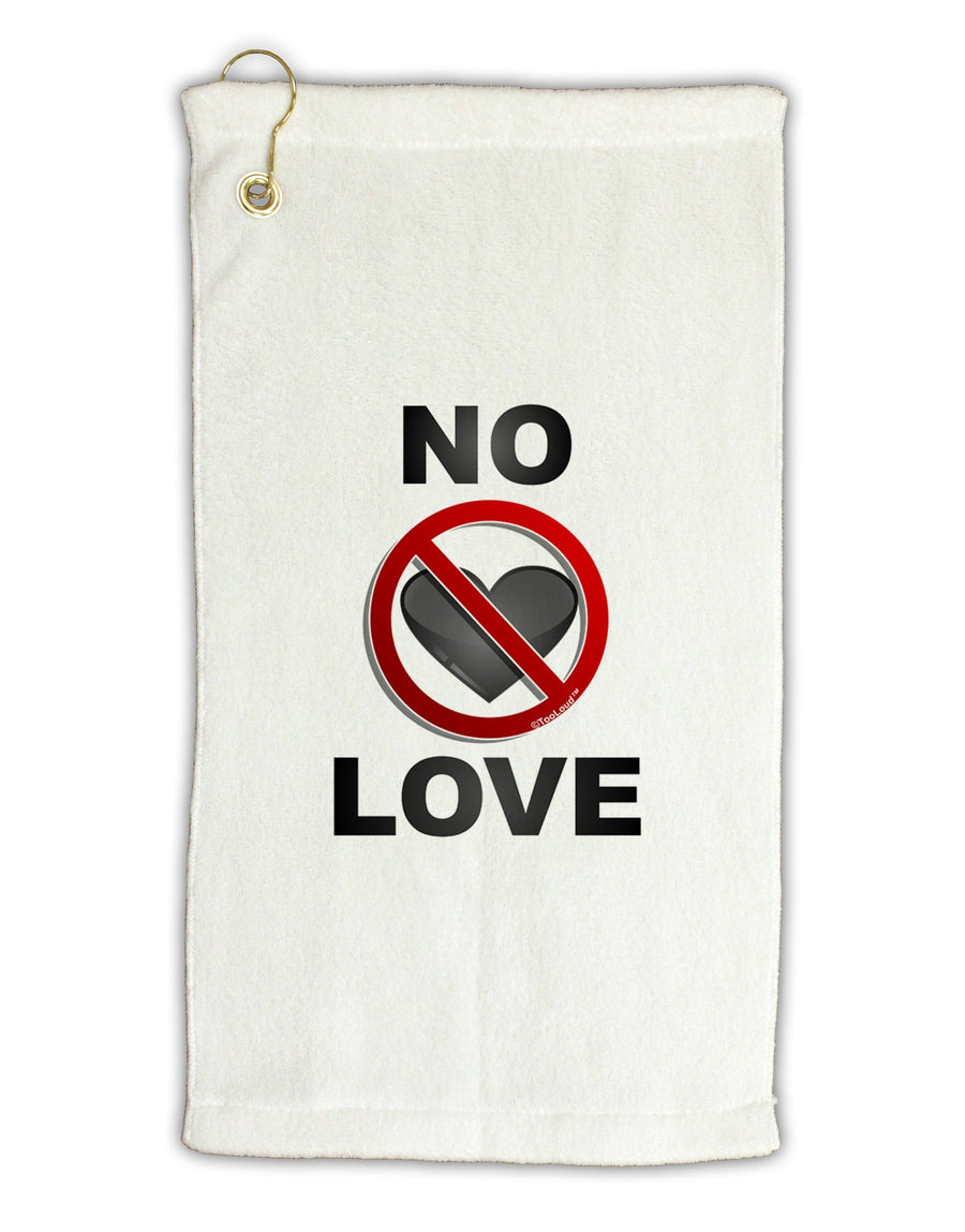 No Love Symbol with Text Micro Terry Gromet Golf Towel 16 x 25 inch-Golf Towel-TooLoud-White-Davson Sales