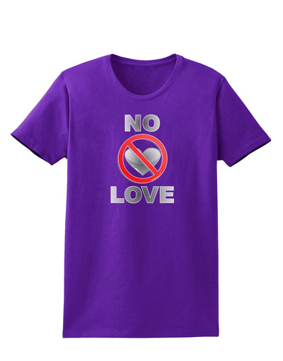 No Love Symbol with Text Womens Dark T-Shirt-Womens T-Shirt-TooLoud-Purple-X-Small-Davson Sales