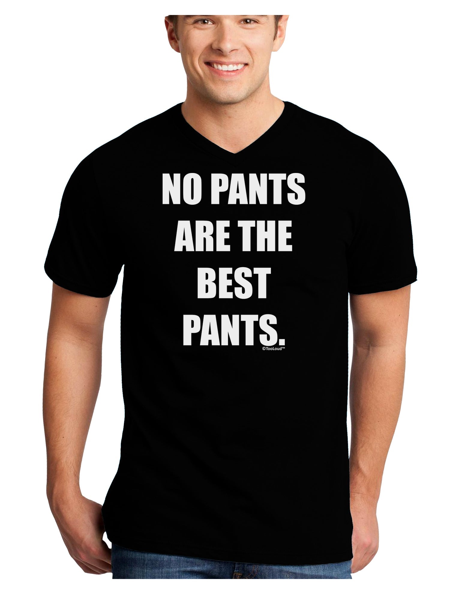 No Pants Are The Best Pants Adult Dark V-Neck T-Shirt by TooLoud-Mens V-Neck T-Shirt-TooLoud-Black-Small-Davson Sales