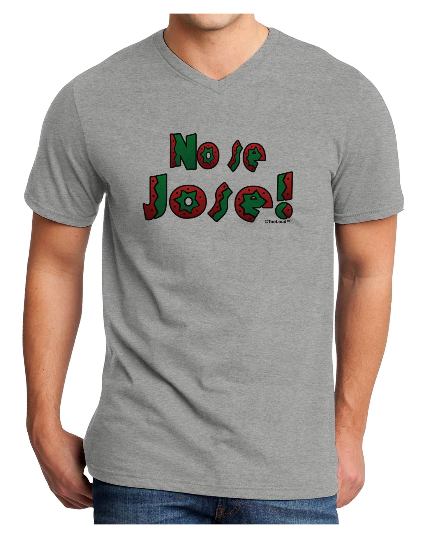 No Se Jose Adult V-Neck T-shirt-Mens V-Neck T-Shirt-TooLoud-HeatherGray-Small-Davson Sales