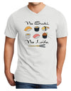 No Sushi No Life Adult V-Neck T-shirt-Mens V-Neck T-Shirt-TooLoud-White-Small-Davson Sales