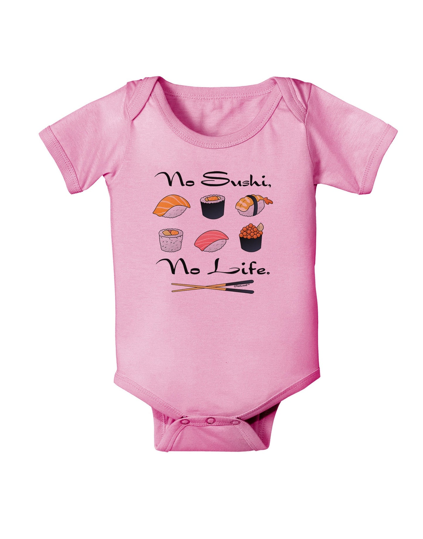 No Sushi No Life Baby Romper Bodysuit-Baby Romper-TooLoud-Pink-06-Months-Davson Sales