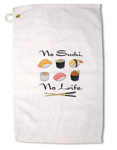 No Sushi No Life Premium Cotton Golf Towel - 16 x 25 inch-Golf Towel-TooLoud-16x25"-Davson Sales