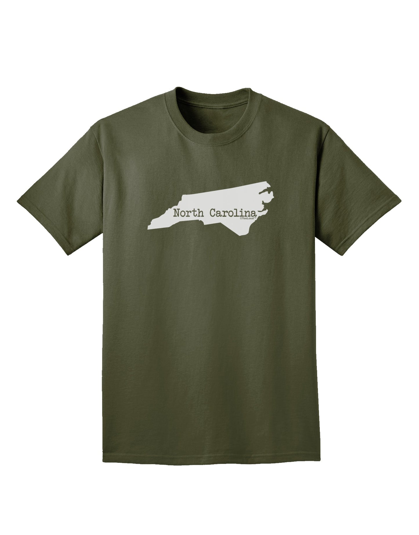 North Carolina - United States Shape Adult Dark T-Shirt by TooLoud-Mens T-Shirt-TooLoud-Military-Green-Small-Davson Sales