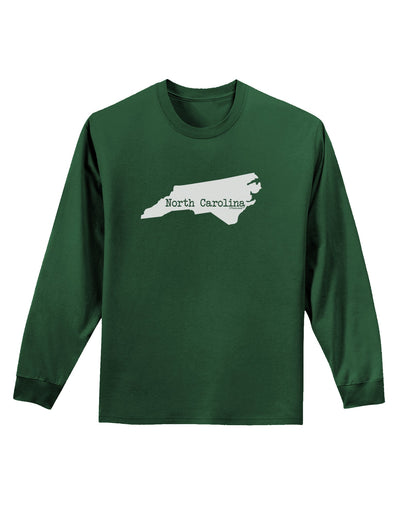 North Carolina - United States Shape Adult Long Sleeve Dark T-Shirt by TooLoud-TooLoud-Dark-Green-Small-Davson Sales