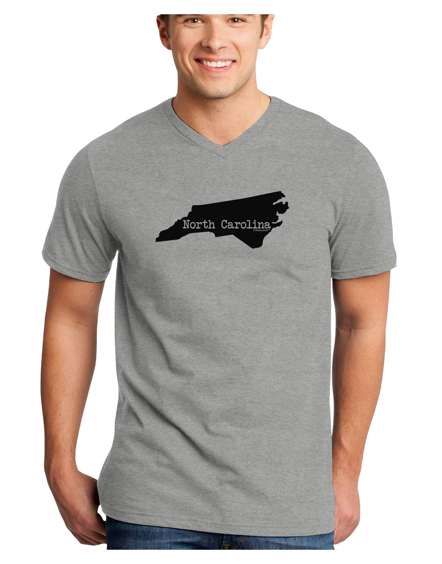 North Carolina - United States Shape Adult V-Neck T-shirt by TooLoud-Mens V-Neck T-Shirt-TooLoud-White-Small-Davson Sales