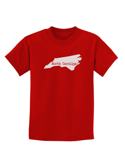 North Carolina - United States Shape Childrens Dark T-Shirt by TooLoud-Childrens T-Shirt-TooLoud-Red-X-Small-Davson Sales