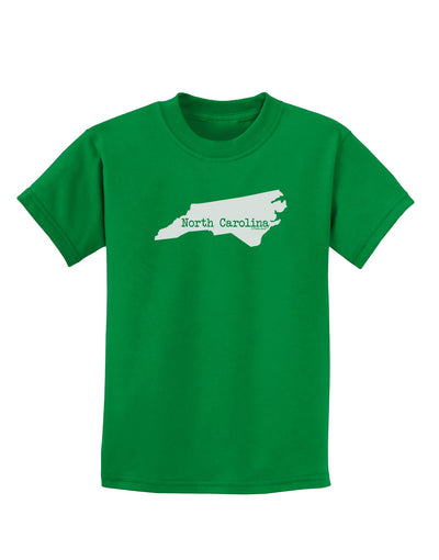 North Carolina - United States Shape Childrens Dark T-Shirt by TooLoud-Childrens T-Shirt-TooLoud-Kelly-Green-X-Small-Davson Sales