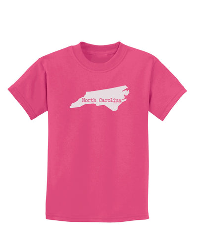 North Carolina - United States Shape Childrens Dark T-Shirt by TooLoud-Childrens T-Shirt-TooLoud-Sangria-X-Small-Davson Sales