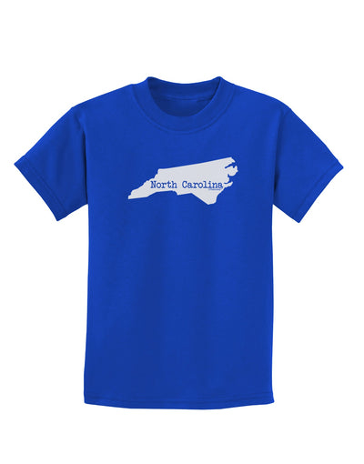 North Carolina - United States Shape Childrens Dark T-Shirt by TooLoud-Childrens T-Shirt-TooLoud-Royal-Blue-X-Small-Davson Sales