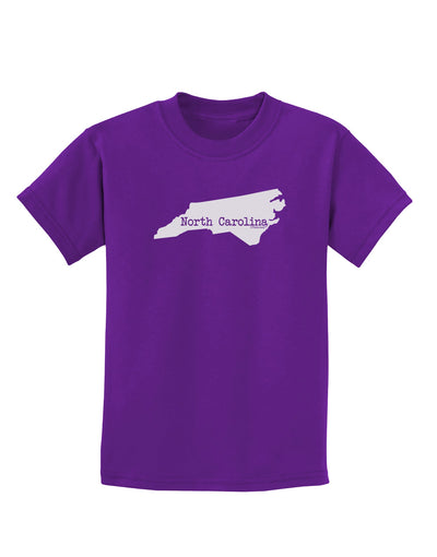 North Carolina - United States Shape Childrens Dark T-Shirt by TooLoud-Childrens T-Shirt-TooLoud-Purple-X-Small-Davson Sales