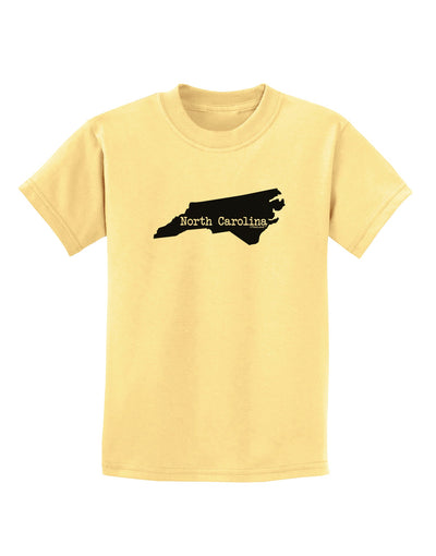 North Carolina - United States Shape Childrens T-Shirt by TooLoud-Childrens T-Shirt-TooLoud-Daffodil-Yellow-X-Small-Davson Sales