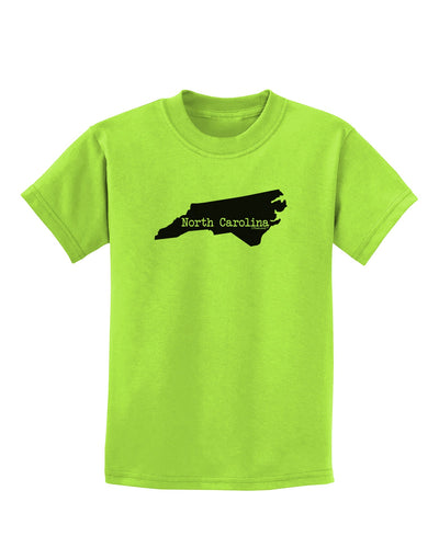 North Carolina - United States Shape Childrens T-Shirt by TooLoud-Childrens T-Shirt-TooLoud-Lime-Green-X-Small-Davson Sales