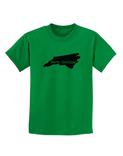 North Carolina - United States Shape Childrens T-Shirt by TooLoud-Childrens T-Shirt-TooLoud-Kelly-Green-X-Small-Davson Sales