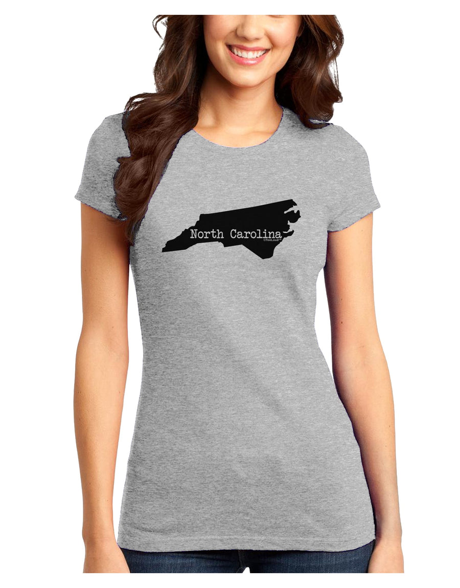 North Carolina - United States Shape Juniors T-Shirt by TooLoud-Womens Juniors T-Shirt-TooLoud-White-Juniors Fitted X-Small-Davson Sales