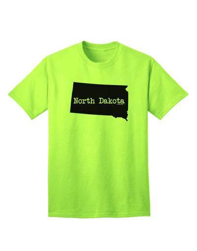 North Dakota - United States Shape Adult T-Shirt: A Stylish Addition to Your Wardrobe by TooLoud-Mens T-shirts-TooLoud-Neon-Green-Small-Davson Sales