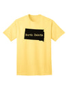 North Dakota - United States Shape Adult T-Shirt: A Stylish Addition to Your Wardrobe by TooLoud-Mens T-shirts-TooLoud-Yellow-Small-Davson Sales