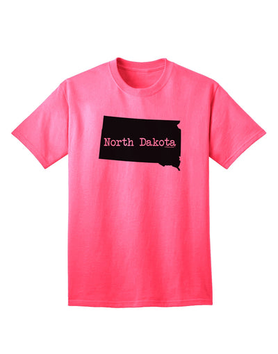 North Dakota - United States Shape Adult T-Shirt: A Stylish Addition to Your Wardrobe by TooLoud-Mens T-shirts-TooLoud-Neon-Pink-Small-Davson Sales