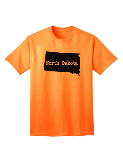 North Dakota - United States Shape Adult T-Shirt: A Stylish Addition to Your Wardrobe by TooLoud-Mens T-shirts-TooLoud-Neon-Orange-Small-Davson Sales