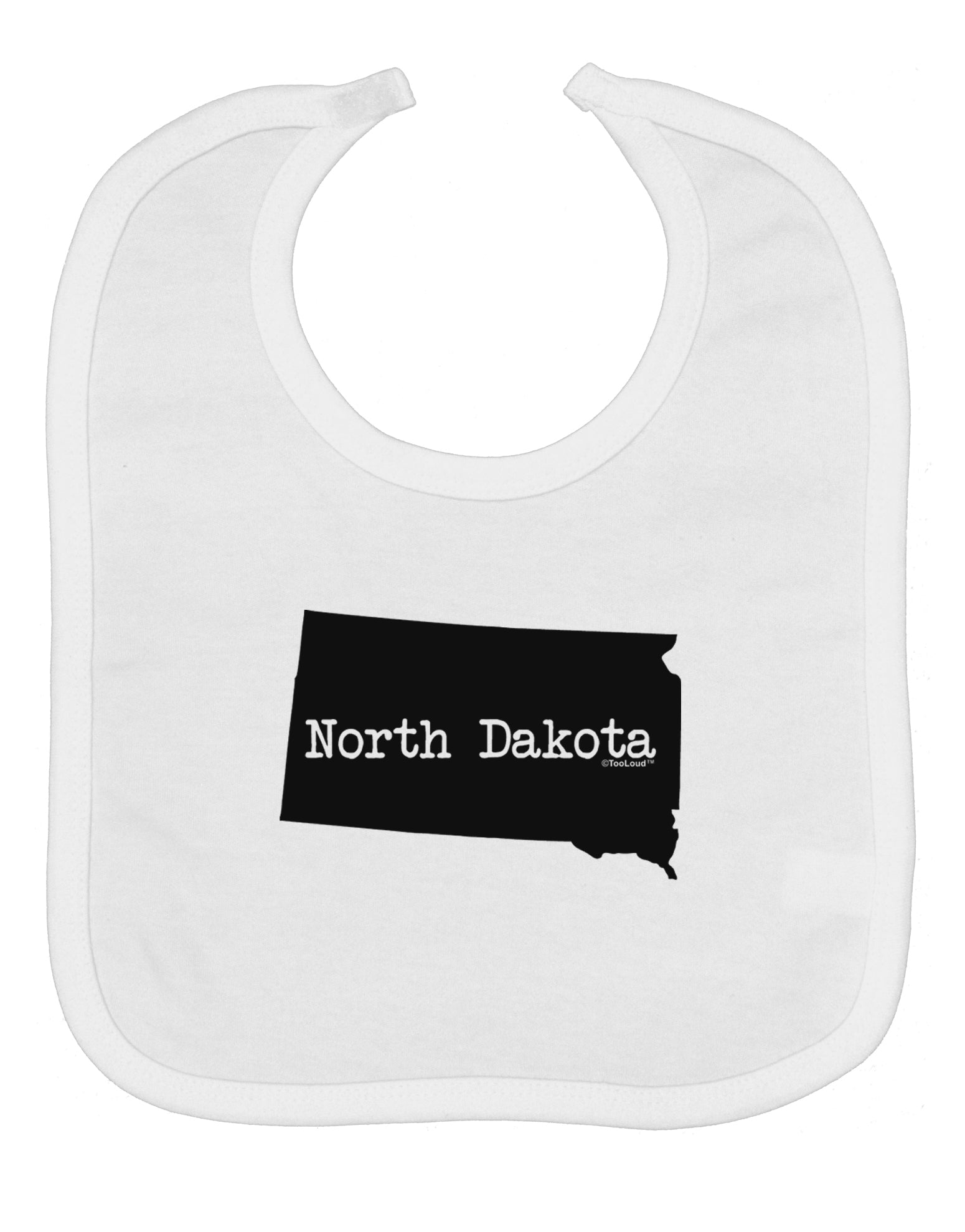 North Dakota - United States Shape Baby Bib by TooLoud