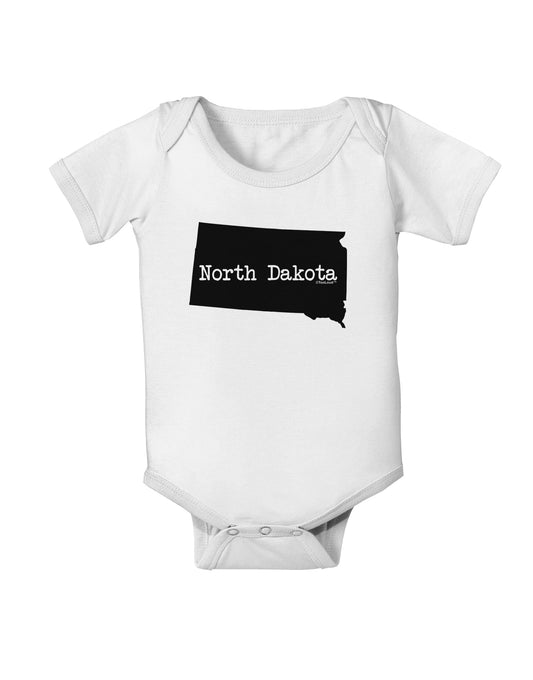 North Dakota - United States Shape Baby Romper Bodysuit by TooLoud-Baby Romper-TooLoud-White-06-Months-Davson Sales