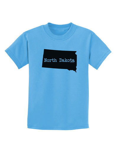 North Dakota - United States Shape Childrens T-Shirt by TooLoud-Childrens T-Shirt-TooLoud-Aquatic-Blue-X-Small-Davson Sales