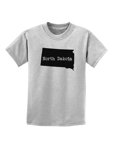 North Dakota - United States Shape Childrens T-Shirt by TooLoud-Childrens T-Shirt-TooLoud-AshGray-X-Small-Davson Sales