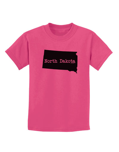 North Dakota - United States Shape Childrens T-Shirt by TooLoud-Childrens T-Shirt-TooLoud-Sangria-X-Small-Davson Sales