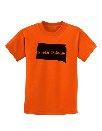 North Dakota - United States Shape Childrens T-Shirt by TooLoud-Childrens T-Shirt-TooLoud-Orange-X-Small-Davson Sales