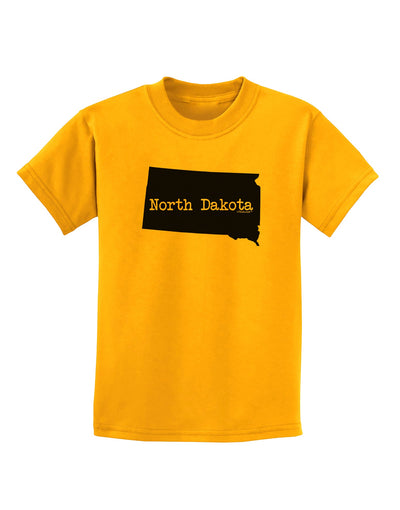 North Dakota - United States Shape Childrens T-Shirt by TooLoud-Childrens T-Shirt-TooLoud-Gold-X-Small-Davson Sales