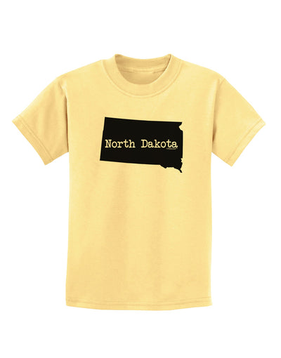 North Dakota - United States Shape Childrens T-Shirt by TooLoud-Childrens T-Shirt-TooLoud-Daffodil-Yellow-X-Small-Davson Sales