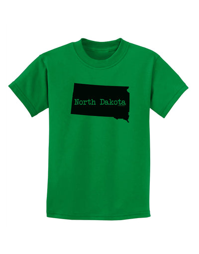 North Dakota - United States Shape Childrens T-Shirt by TooLoud-Childrens T-Shirt-TooLoud-Kelly-Green-X-Small-Davson Sales