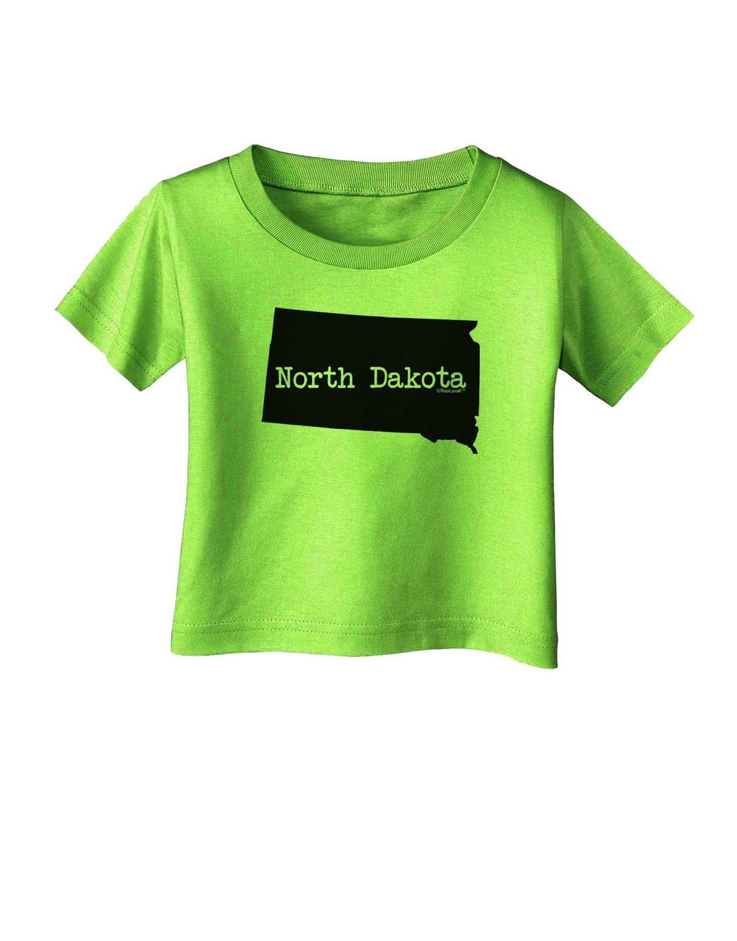 North Dakota - United States Shape Infant T-Shirt by TooLoud-Infant T-Shirt-TooLoud-Lime-Green-06-Months-Davson Sales