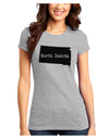 North Dakota - United States Shape Juniors T-Shirt by TooLoud-Womens Juniors T-Shirt-TooLoud-Ash-Gray-Juniors Fitted X-Small-Davson Sales